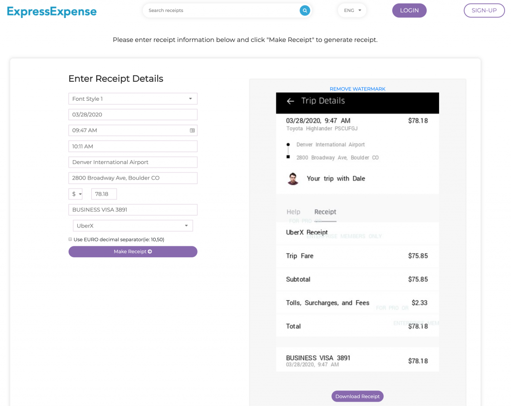 uber receipt generator expressexpense how to make receiptsexpressexpense how to make receipts