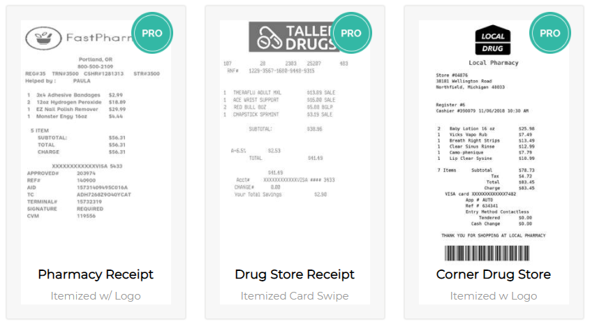 Receipt Template for Pharmacy and Drugstore Receipt ExpressExpense