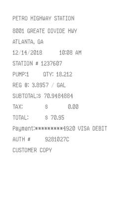 Gas Receipt