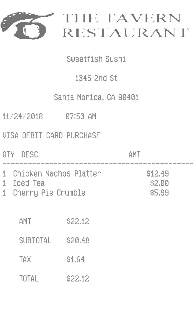 Itemized w/ Logo receipt