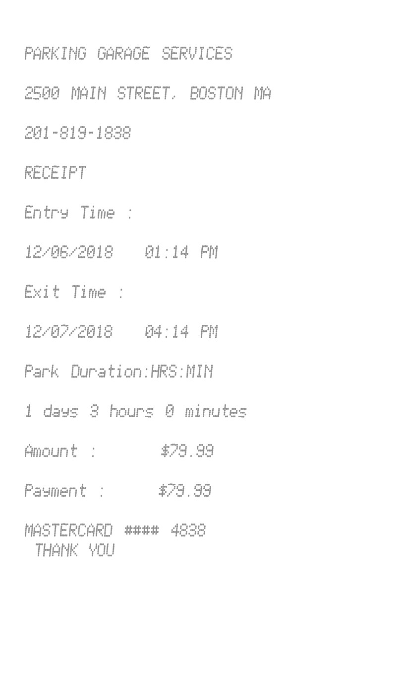 Parking Receipt 2 receipt