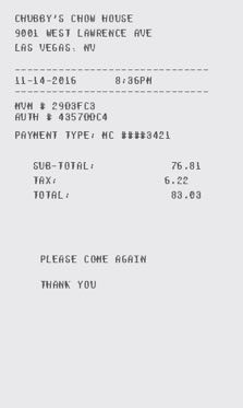 NOVIELTY RECEIPT MAKER DESIGNER: 2010