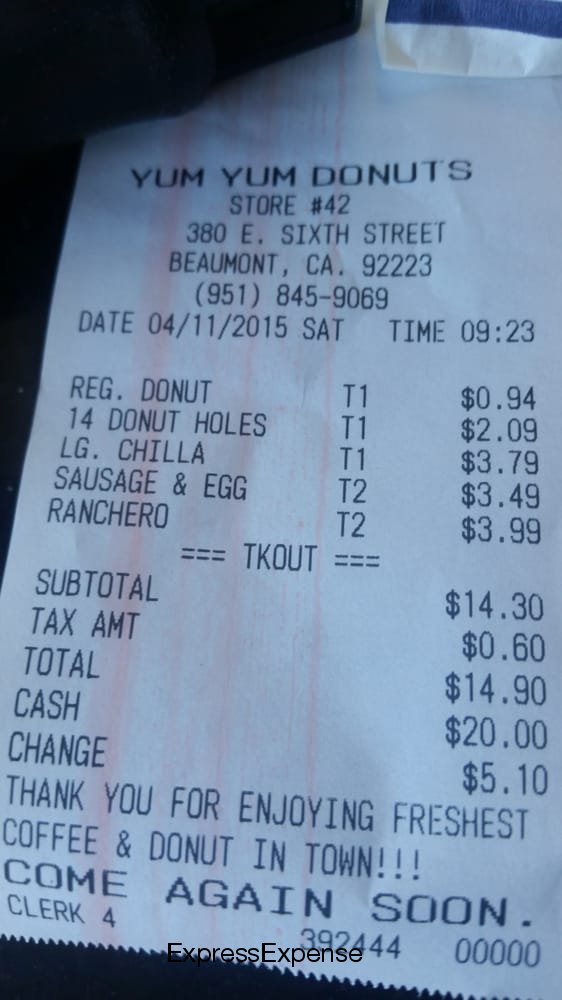 Yum Yum Donuts Menu Price List