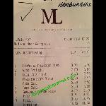 Receipt For Outside Dining In Front Of Ml Hotel Picture Of Bistro