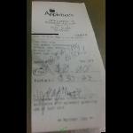 Rude Applebee S Receipt Tells Waitress To Stop Eating B Tch