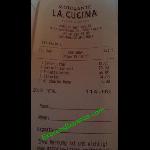 Receipt Picture Of Restaurant La Cucina Lucerne Tripadvisor