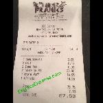 Receipt Picture Of Frank S Restaurant New Orleans Tripadvisor