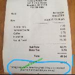 Kiwi Chef Leaves Note At Bottom Of Receipt In New York Daily Mail