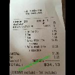 Receipt Showing That I Was Overcharged Picture Of La Cabana