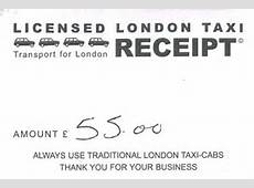 London Black Cabs receipt