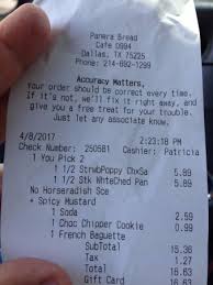 Receipt From You Pick Two Priced Separately Picture Of Panera