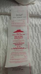 Receipt From Pizza Hut Provided By Them Picture Of Pizza Hut Troy