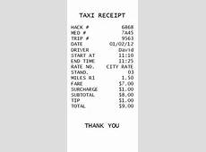 D.C Taxi receipt