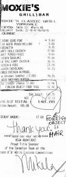 Hair In Food Shown On Receipt As Foreign Object Picture Of Moxie S