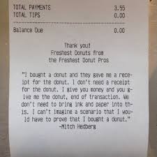 Employee Prints Classic Mitch Hedberg Doughnut Shop Receipt Routine