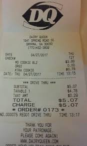 Receipt Picture Of Dairy Queen Grill Chill Smyrna Tripadvisor