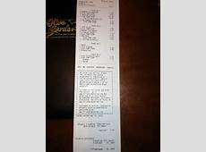 Heritage Catering receipt