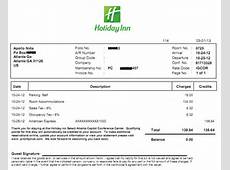 Holiday Inn Express receipt