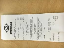 Receipt Picture Of Dairy Queen Tallahassee Tripadvisor