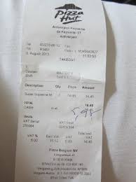 The Receipt Picture Of Pizzahut Antwerp Tripadvisor