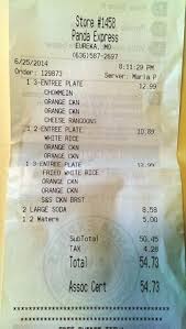 Outrageous Prices Panda Express Receipt Dinner For Five And We