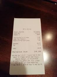 Receipt Picture Of The Old Spaghetti Factory Nashville Tripadvisor