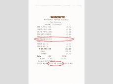 SHOP RITE SUPERMARKET receipt