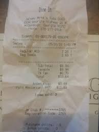 Receipt Picture Of Jersey Mike S Subs Mcdonough Tripadvisor